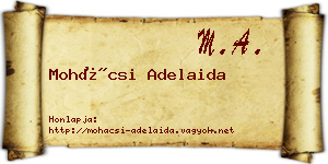 Mohácsi Adelaida névjegykártya